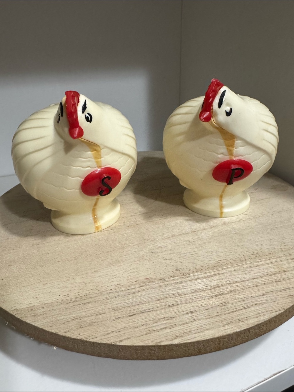 Cream Ceramic Chicken Salt and Pepper Shakers - Set of 2